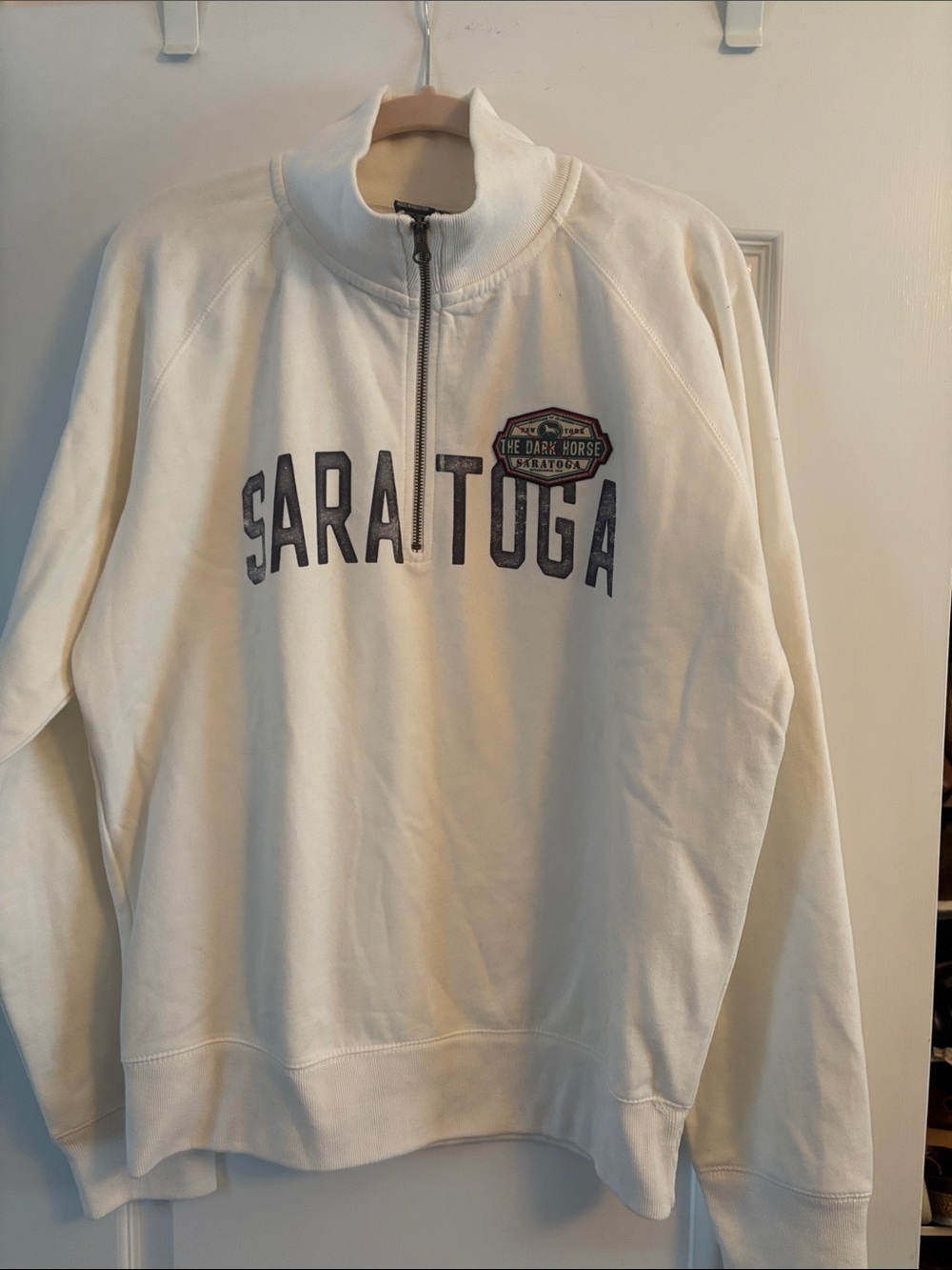 Saratoga Embroidered Quarter-Zip Sweater - Cream